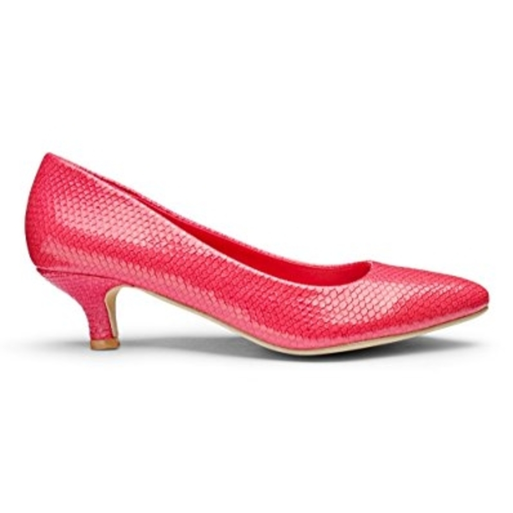 NWT - Scarlet Kitten Heel Snake Skin Style Pumps - Size US 10W